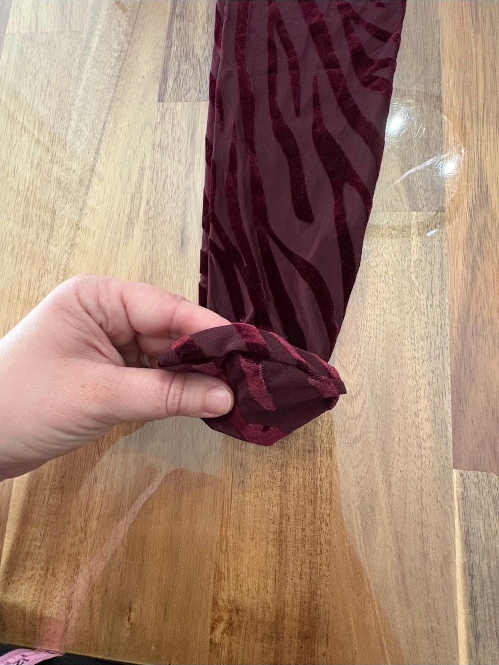 NWT Sz M Naked Wardrobe Burnout Closed Toe Jumpsuit Zebra in Dark Plum Burgundy - Picture 11 of 14
